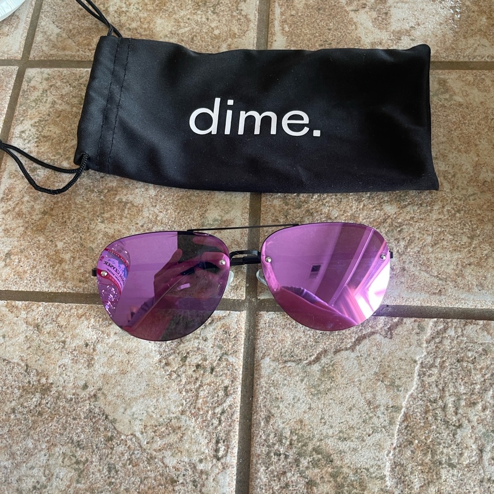 Dime Purple Mirror Lens Aviator Sunglasses